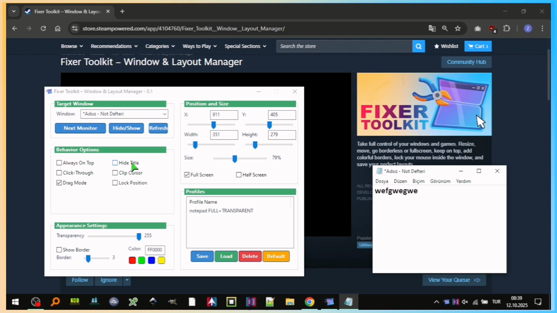 #4. Fixer Toolkit – Window & Layout Manager (Steam) By: EMRE YARDIMCI