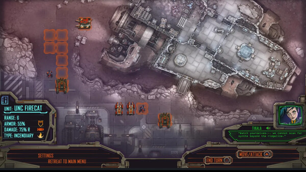 Screenshot of Syzygy//Tactics gameplay showing in-action mechanics