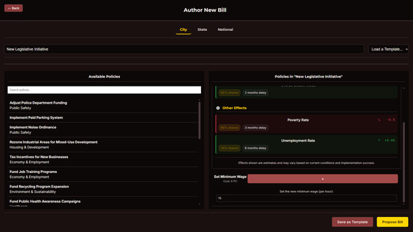 Скриншот из StateOS: The Political Sandbox
