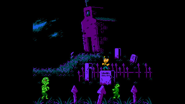 Screenshot of HAUNTED: Halloween '87 (Year of the Witch) gameplay showing in-action mechanics