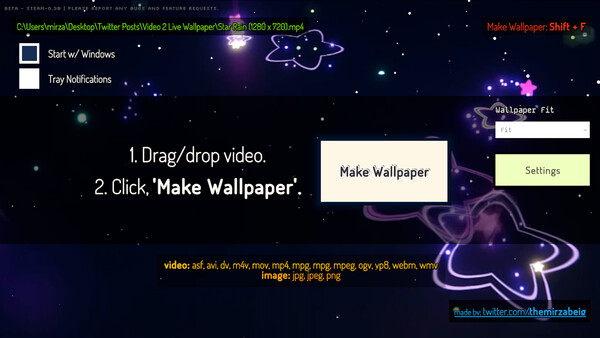 Video 2 Live Wallpaper - Star Rain (Video Wallpaper) screenshot 1