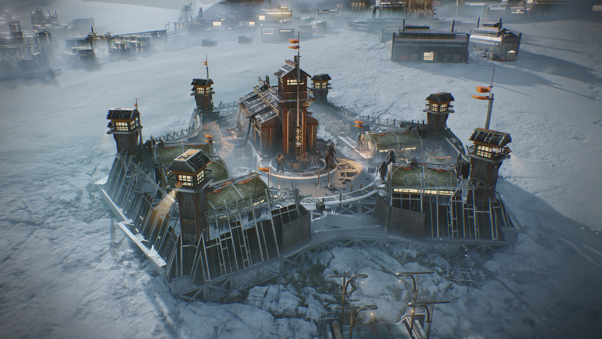 Crisis management during a volcanic night in Frostpunk 2: Breach of Trust