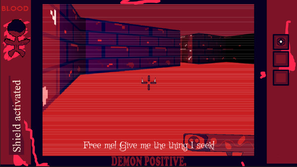 Screenshot of DEMON POSITIVE gameplay showing in-action mechanics