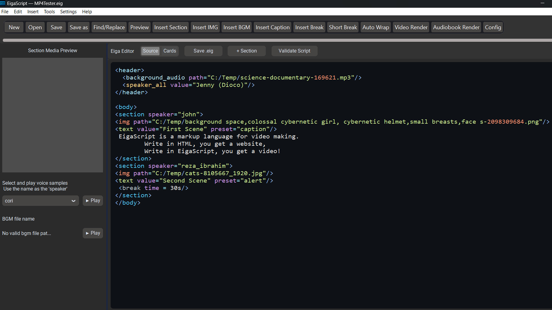 EigaScript: Script-Based Video/Audiobook Maker screenshot screenshot 3