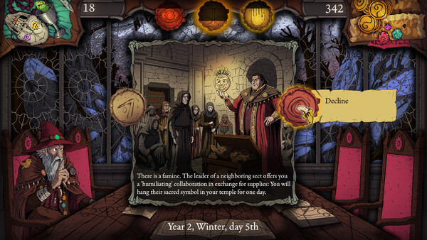 Screenshot of Will You Be My Disciple? gameplay showing in-action mechanics