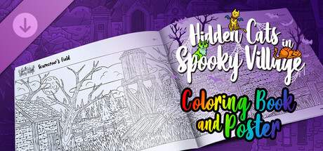 Hidden Cats in Spooky Village - Coloring Book and Poster banner image