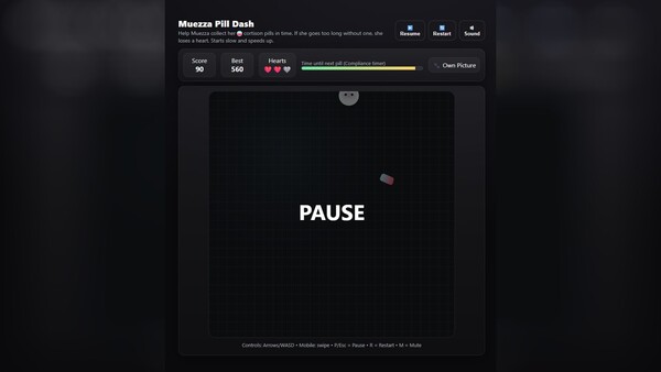 Screenshot of Muezza Pill Dash