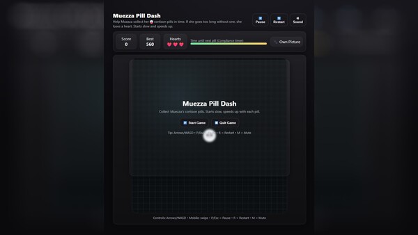 Screenshot of Muezza Pill Dash