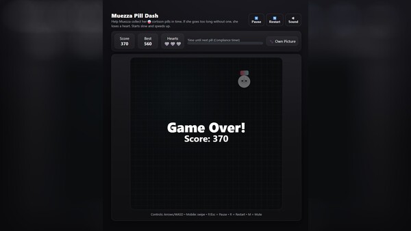 Screenshot of Muezza Pill Dash