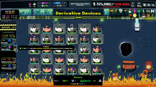 Screenshot of MANIFESTO gameplay showing in-action mechanics
