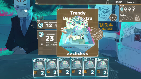 Screenshot of Ramen://protocol gameplay showing in-action mechanics