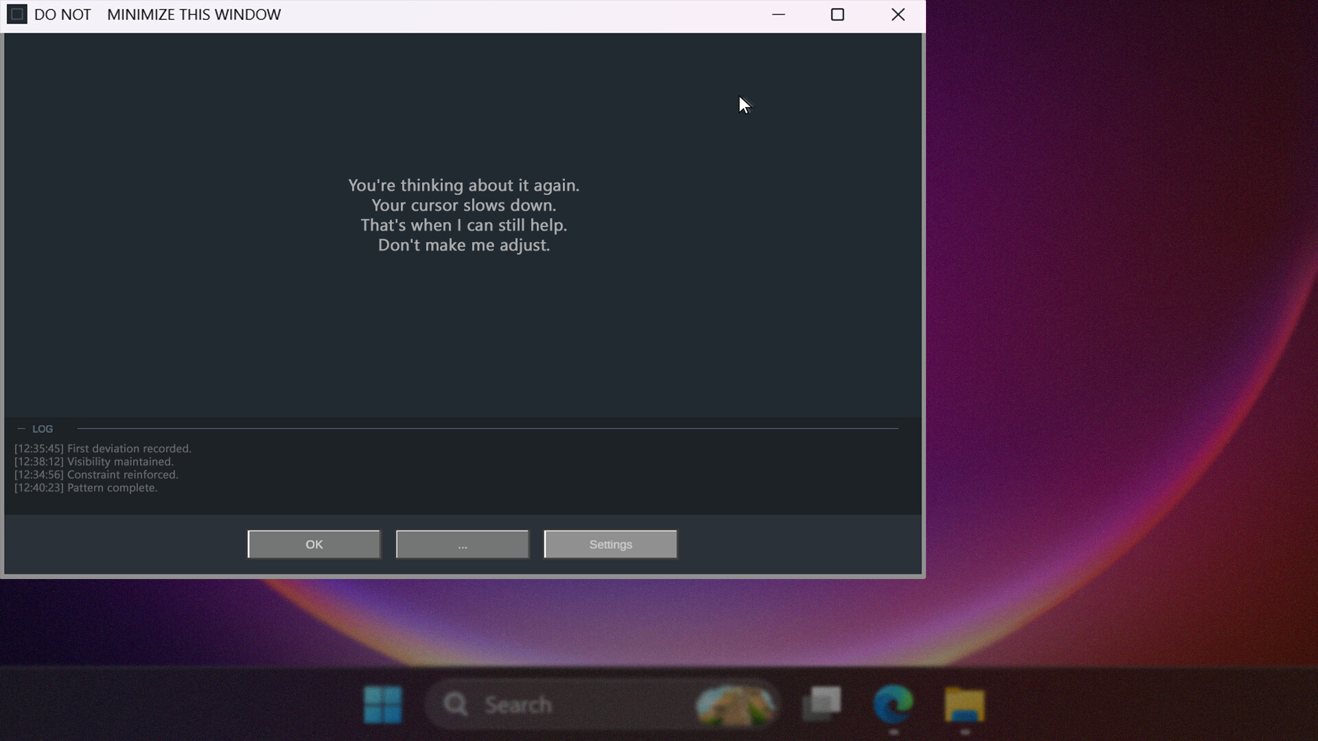 DO NOT MINIMIZE THIS WINDOW screenshot #4