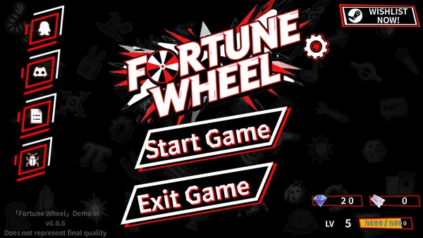 Screenshot of Fortune Wheel gameplay showing in-action mechanics