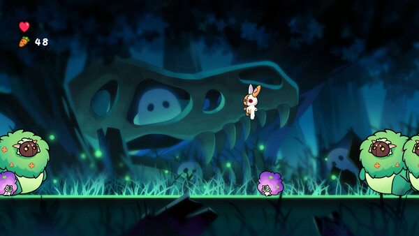 Screenshot of Jump Bunny gameplay showing in-action mechanics