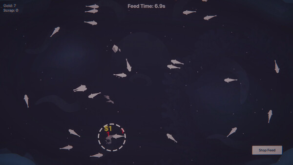 Screenshot of Deep Hunger gameplay showing in-action mechanics