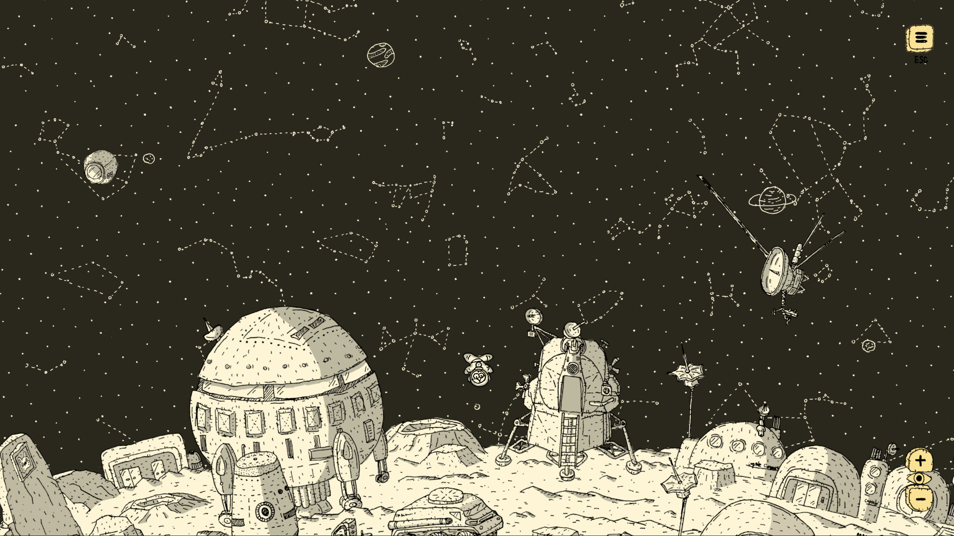 A quiet cozy corner of the pen-drawn world