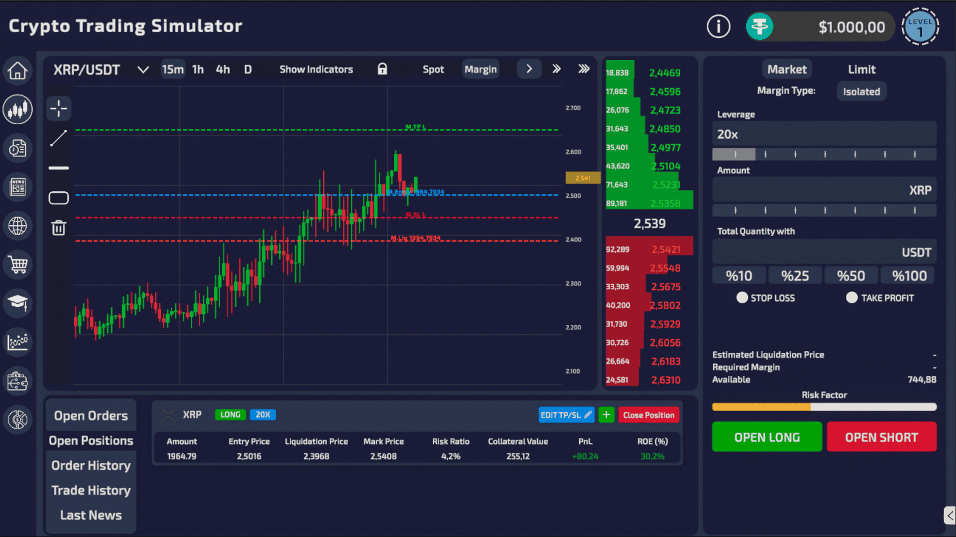 Crypto Trading Simulator screenshot
