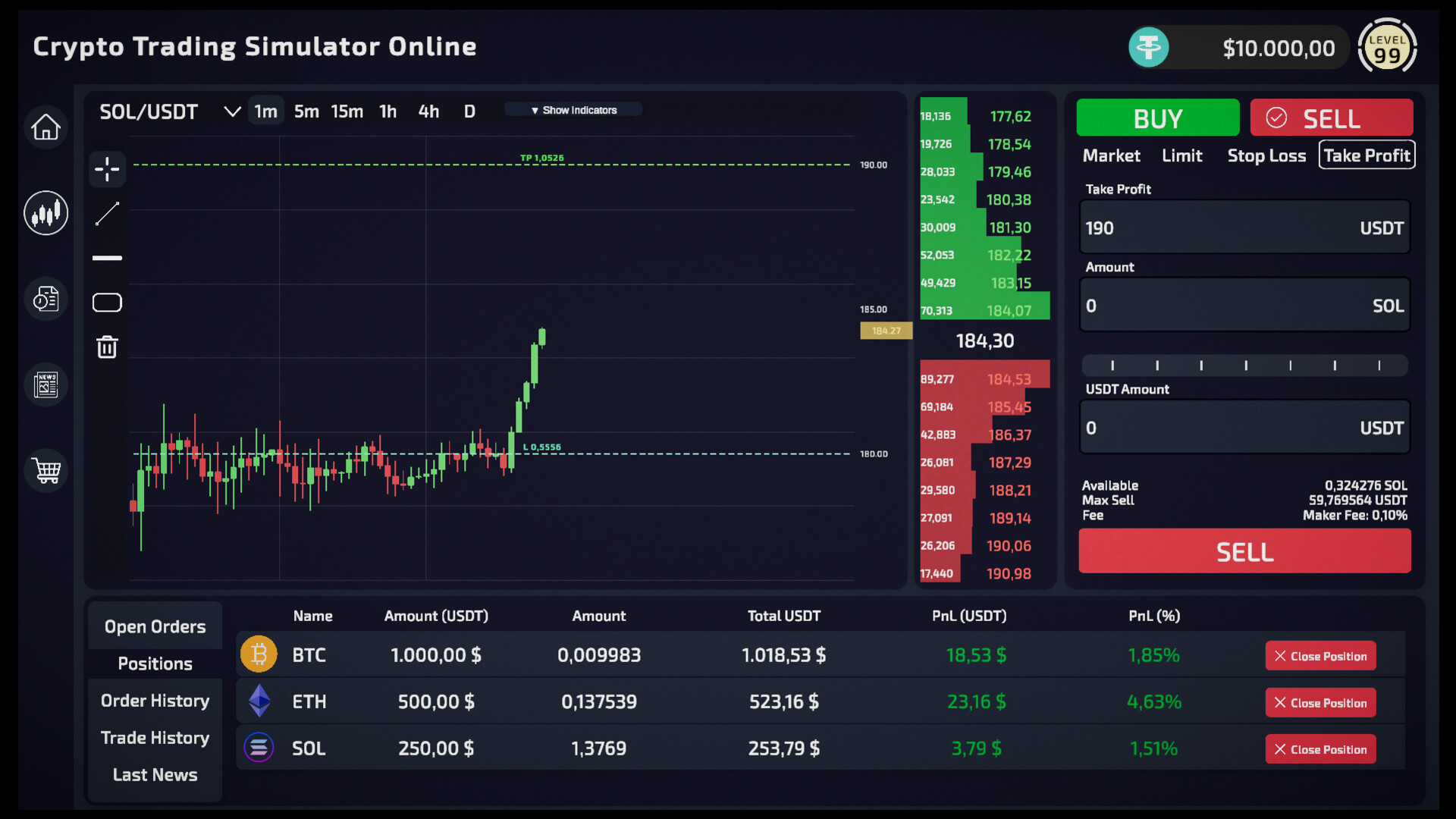 Crypto Trading Simulator screenshot #1