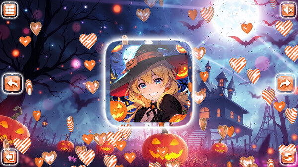 Lovely Anime Puzzle: Halloween game for Linux 1