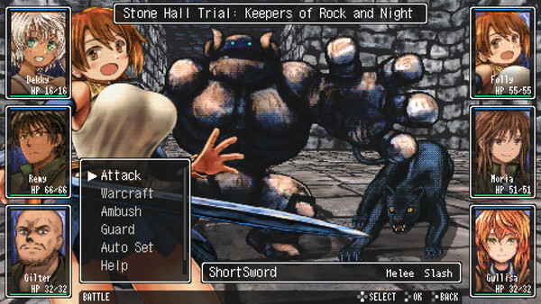 Screenshot of Dungeon Treaders gameplay showing in-action mechanics