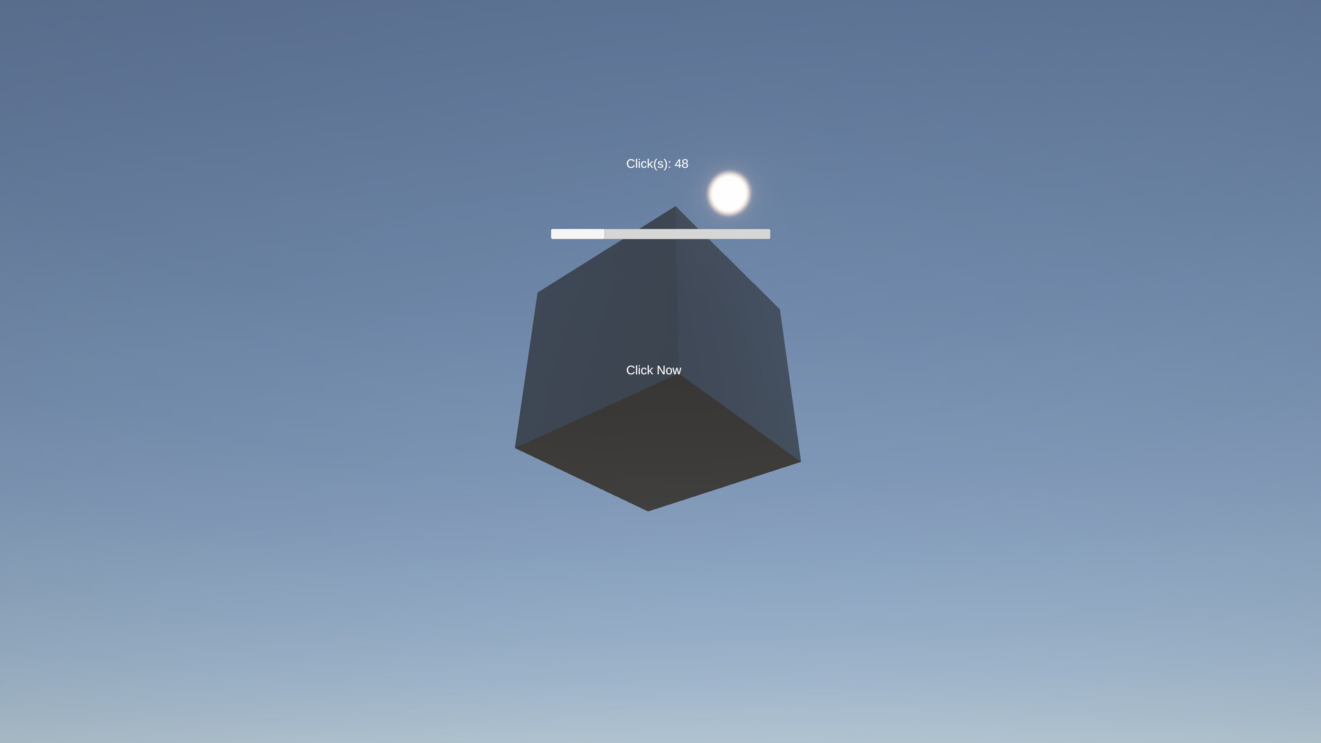 The game where you click on a cubeのスクリーンショット 1
