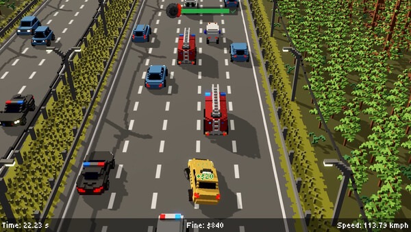 Screenshot of BRAKES? No, thanks! gameplay showing in-action mechanics