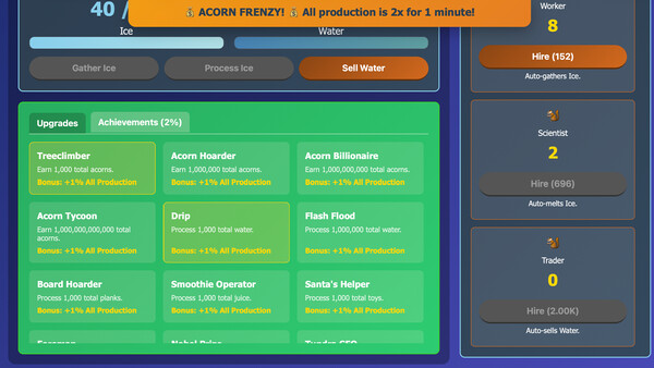 Squirrel Idle Tycoon game for Linux 1