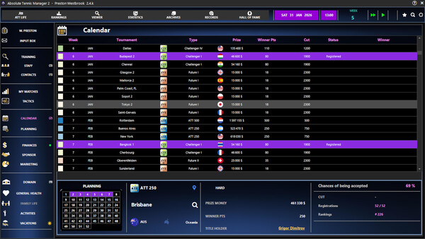 Screenshot of Absolute Tennis Manager 2