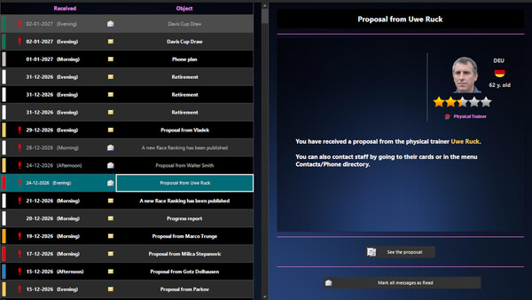 Screenshot of Absolute Tennis Manager 2