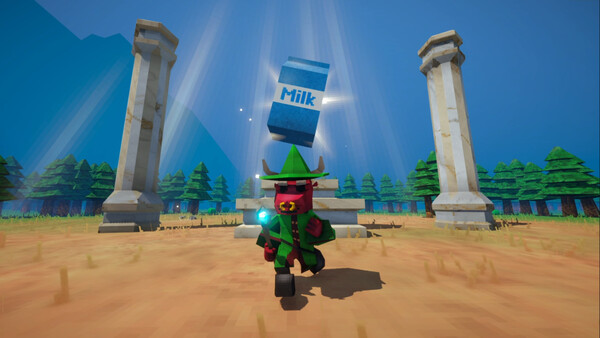 Screenshot of Milkraid gameplay showing in-action mechanics