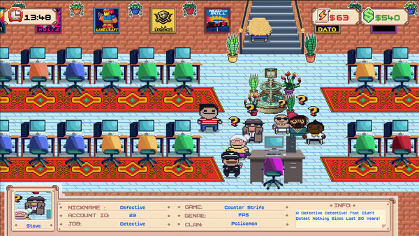 Screenshot of Shahin's Game Cafe : Funny Tycoon gameplay showing in-action mechanics