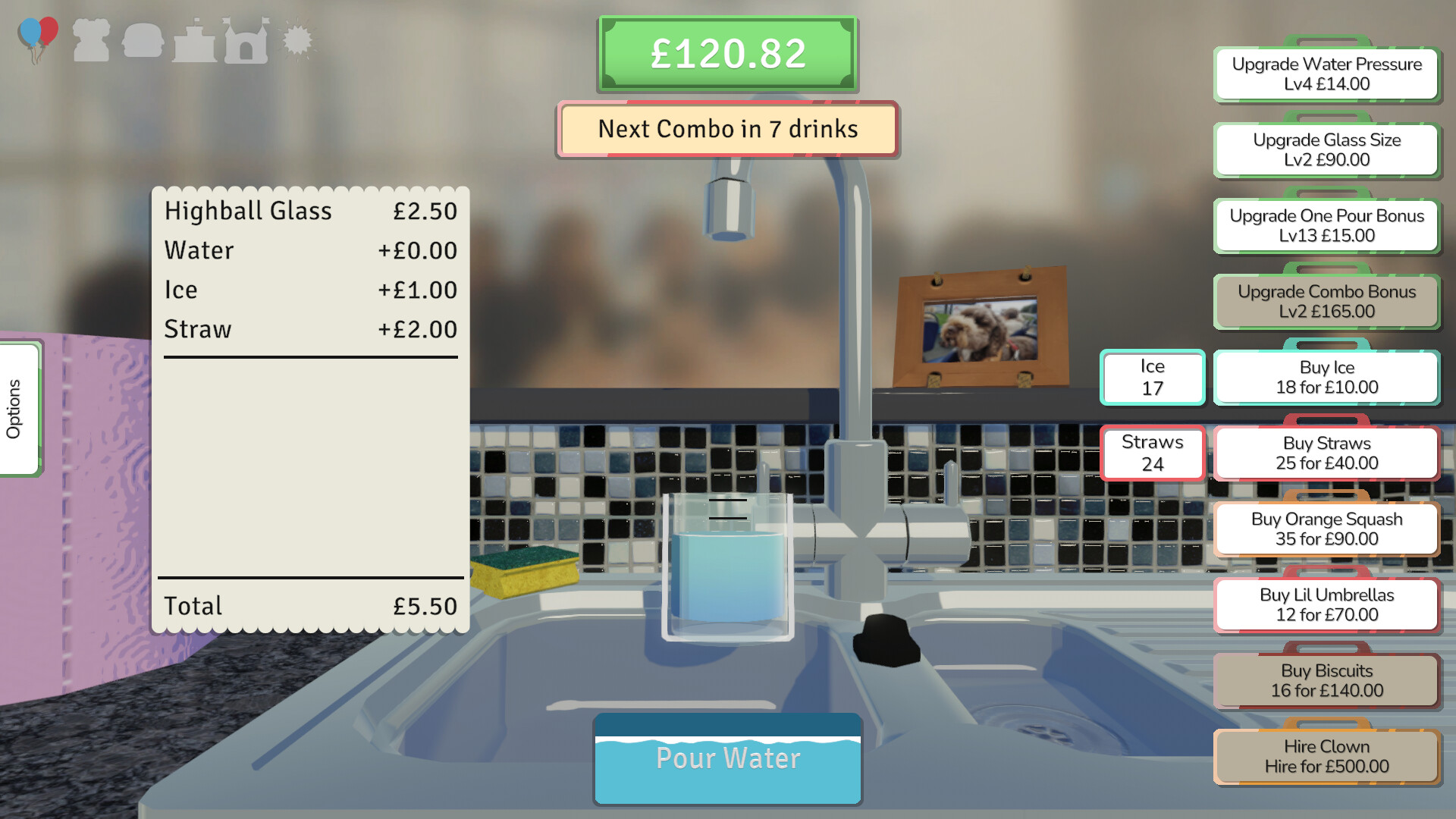 A stupid game about pouring drinks for the P.T.A. screenshot