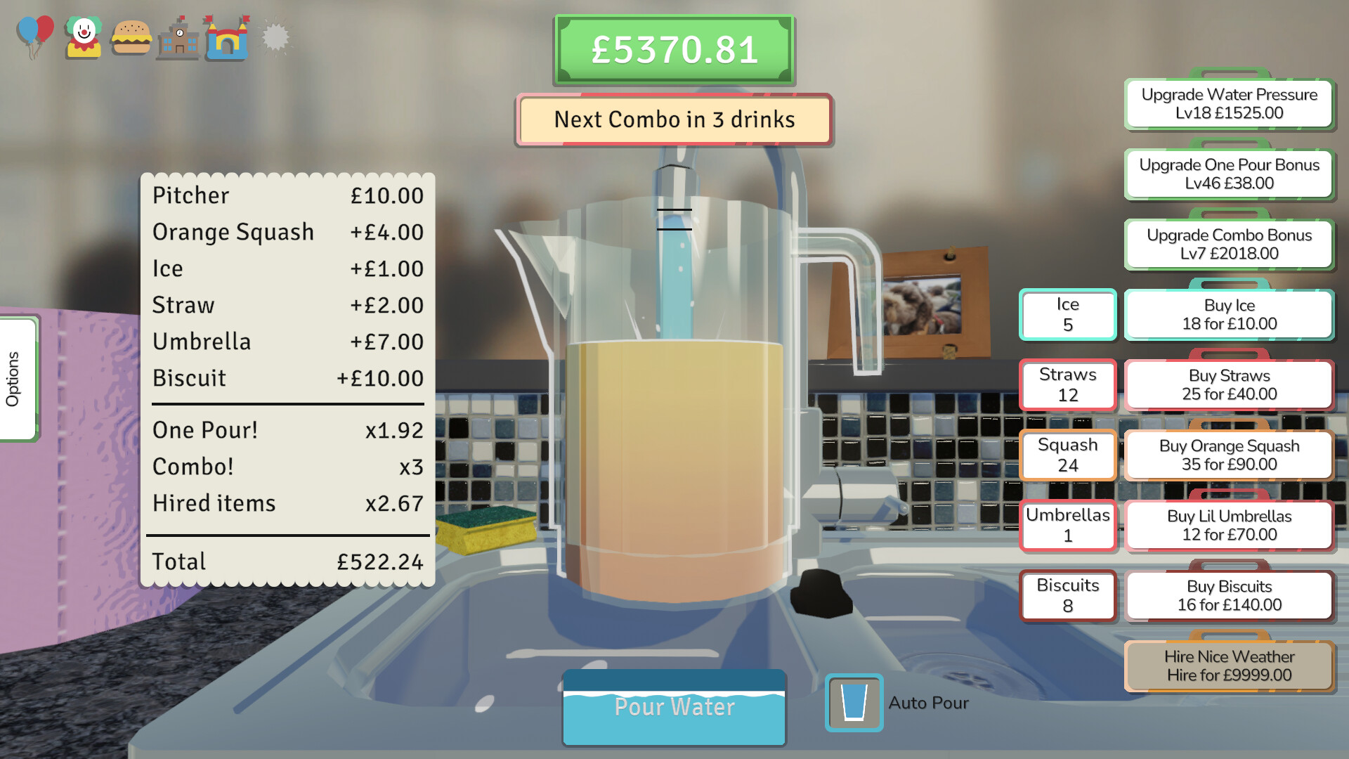 A stupid game about pouring drinks for the P.T.A. screenshot