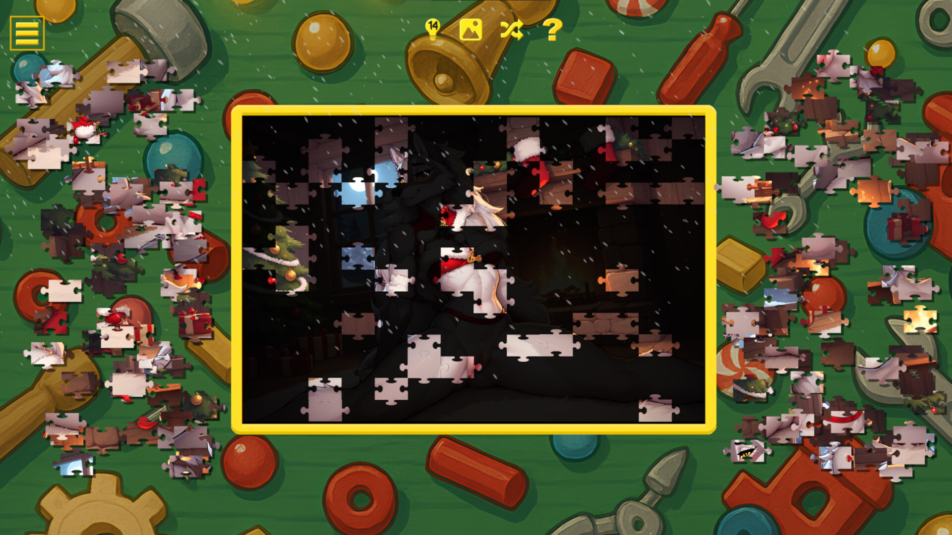 Furry Christmas Temptation – Naughty Jigsaw screenshot #2