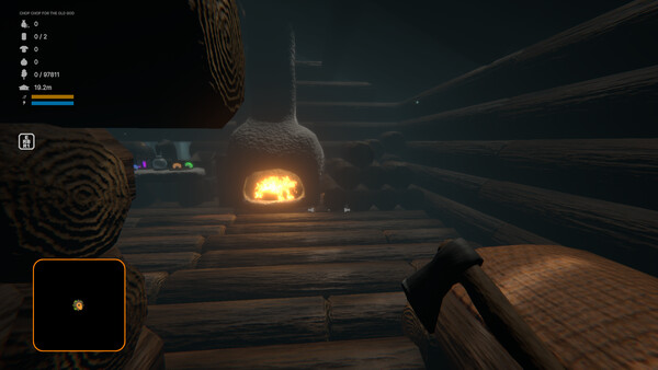 Screenshot of CHOP CHOP FOR THE OLD GOD gameplay showing in-action mechanics