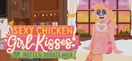 Sexy Chicken Girl Kisses Rotten Rabbit Man Banner