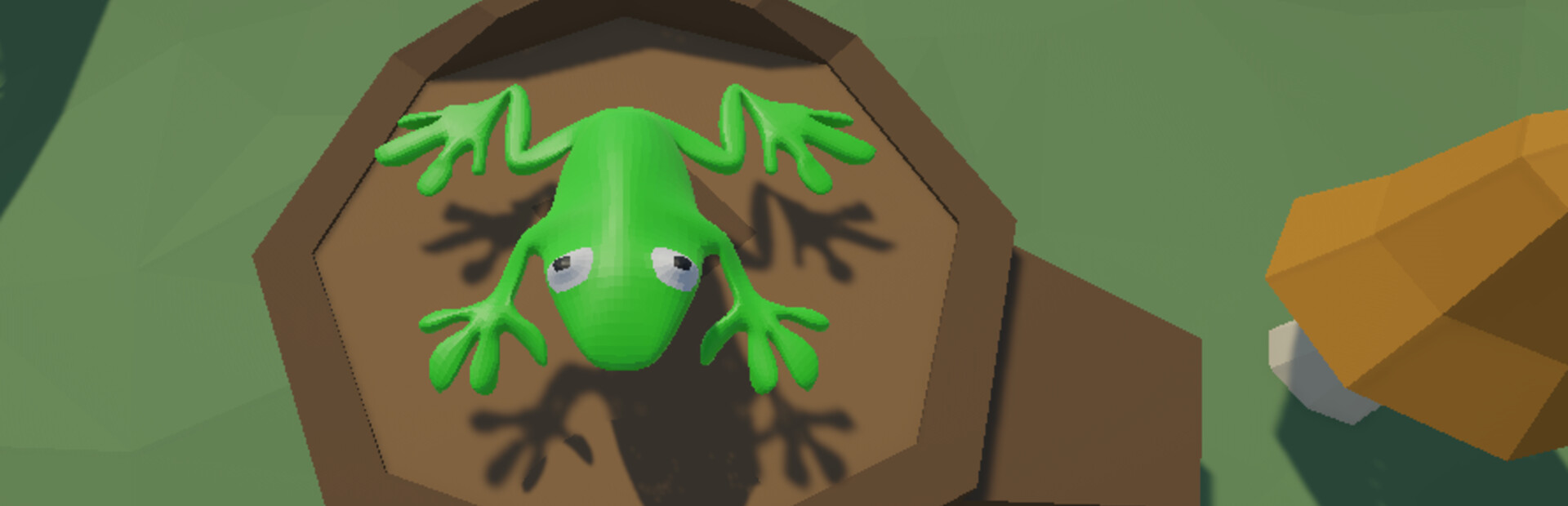 A frog in a small pond