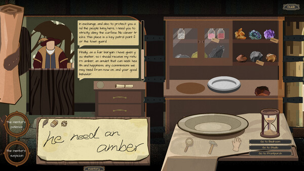 Screenshot of Alchemist's Arcana gameplay showing in-action mechanics