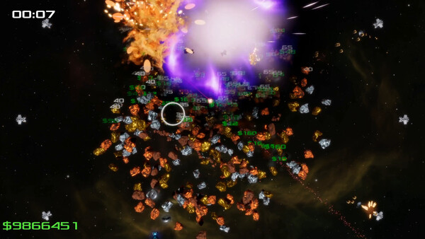 Screenshot of Asteroid Non Clicker gameplay showing in-action mechanics