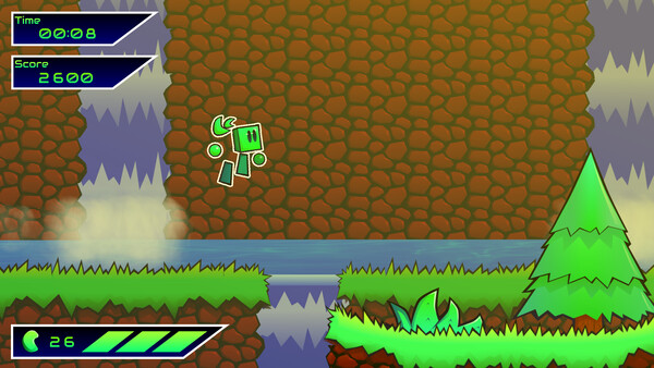 Screenshot of Greeny The Blox gameplay showing in-action mechanics