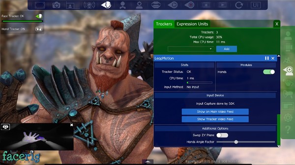 FaceRig support for Leap Motion™ Controller