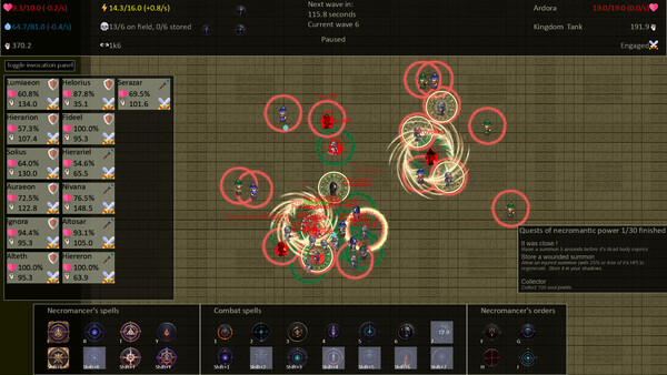 Screenshot of Undying One gameplay showing in-action mechanics
