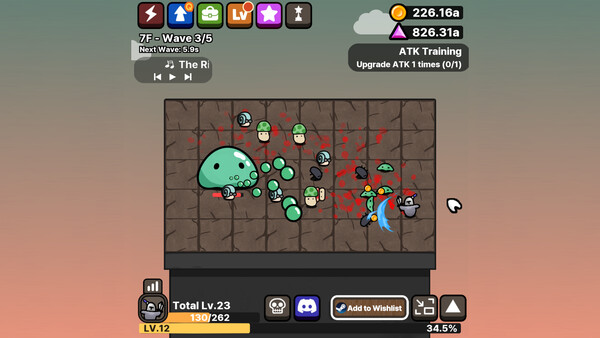 Screenshot of Loop Tower gameplay showing in-action mechanics