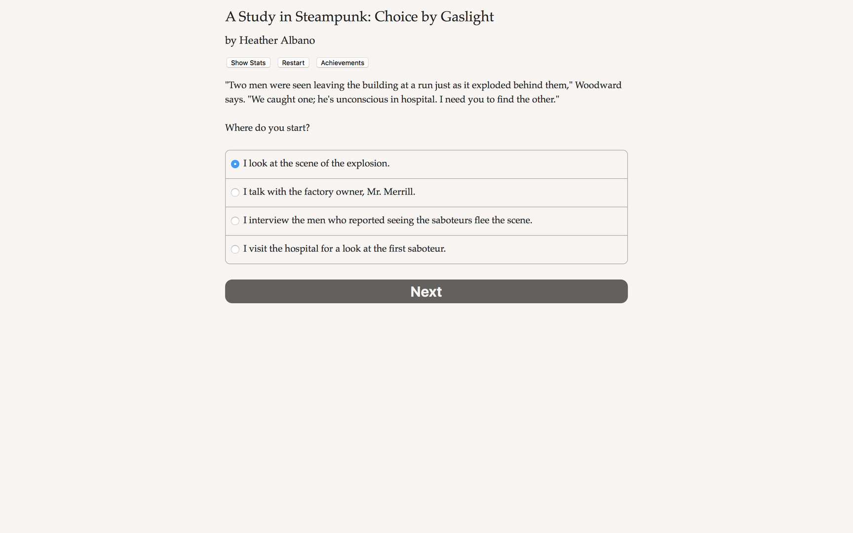 A Study in Steampunk: Choice by Gaslight screenshot #3