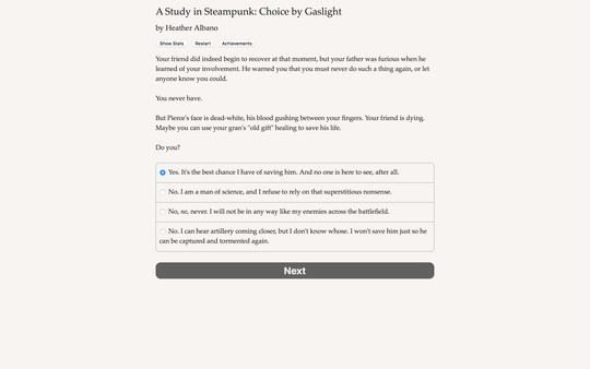 Screenshot z A Study in Steampunk: Choice by Gaslight Screenshot z A Study in Steampunk: Choice by Gaslight