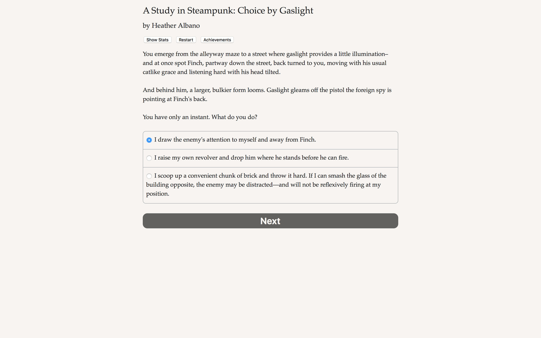 A Study in Steampunk: Choice by Gaslight