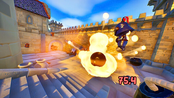 Screenshot of Rebel Knights gameplay showing in-action mechanics