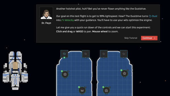 Screenshot of Dustdrive: The Lightspeed Project gameplay showing in-action mechanics