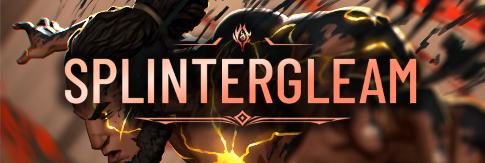 Splintergleam banner, featuring the Red Reaper, a pit fighter.