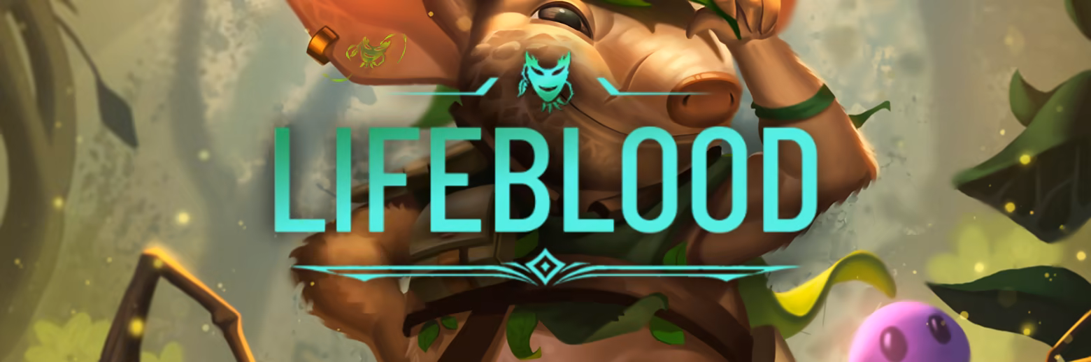Lifeblood banner, featuring Aardvark Precinct Captain, a brave forest protector.